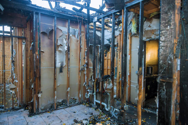 Professional Fire Board Up technician working in Bay City, TX